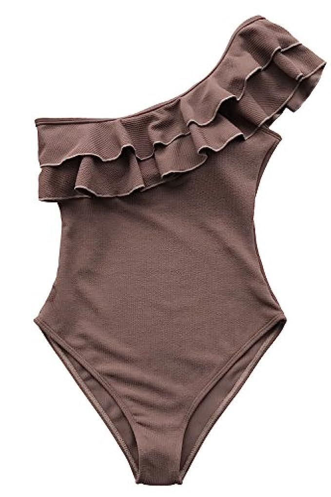 CUPSHE Women's Happy Ending Solid One-Piece Swimsuit Beach Swimwear Bathing Suit | Amazon (US)