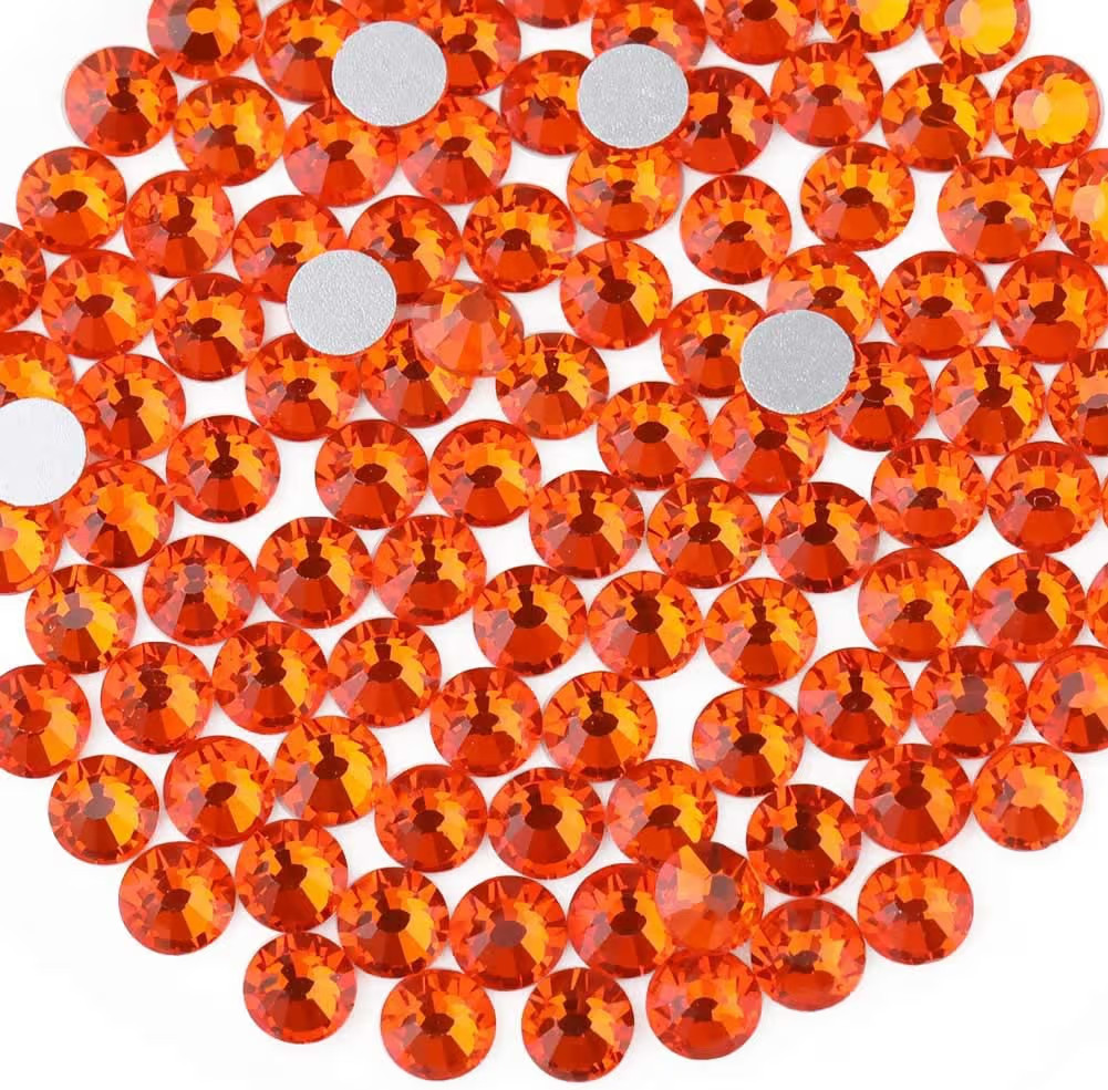 Beadsland 288pcs Flat Back Crystal Rhinestones Round Gems for Nail Art and Craft Glue Fix,Orange,... | Amazon (US)