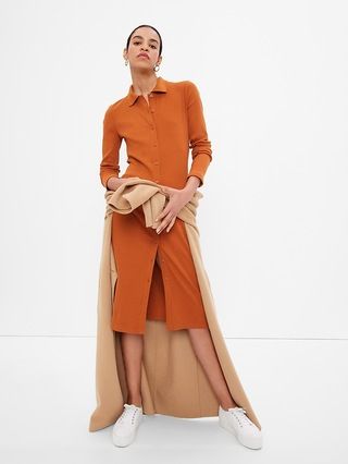 Rib Polo Midi Dress | Gap (US)