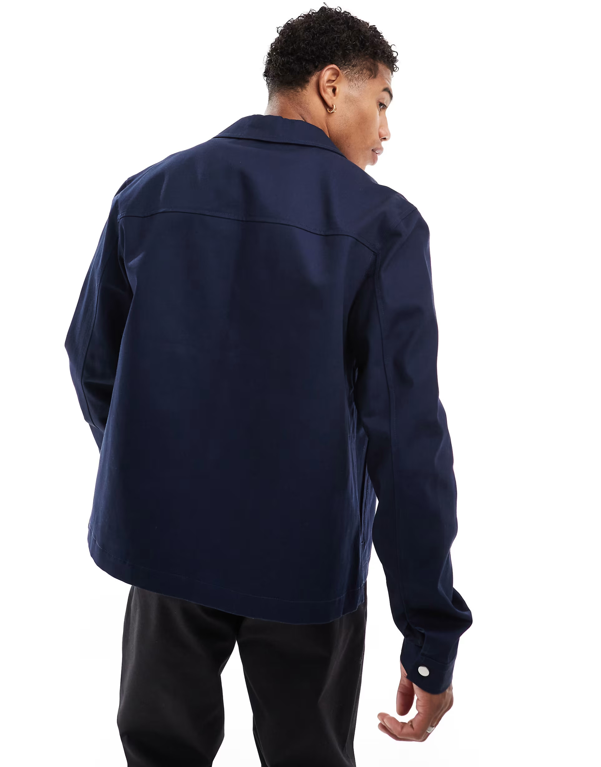 ASOS DESIGN harrington jacket in navy | ASOS (Global)