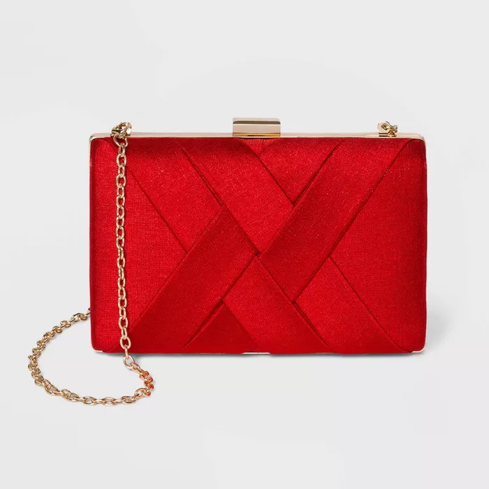 Estee & Lilly Textured Satin Basketweave Clutch | Target