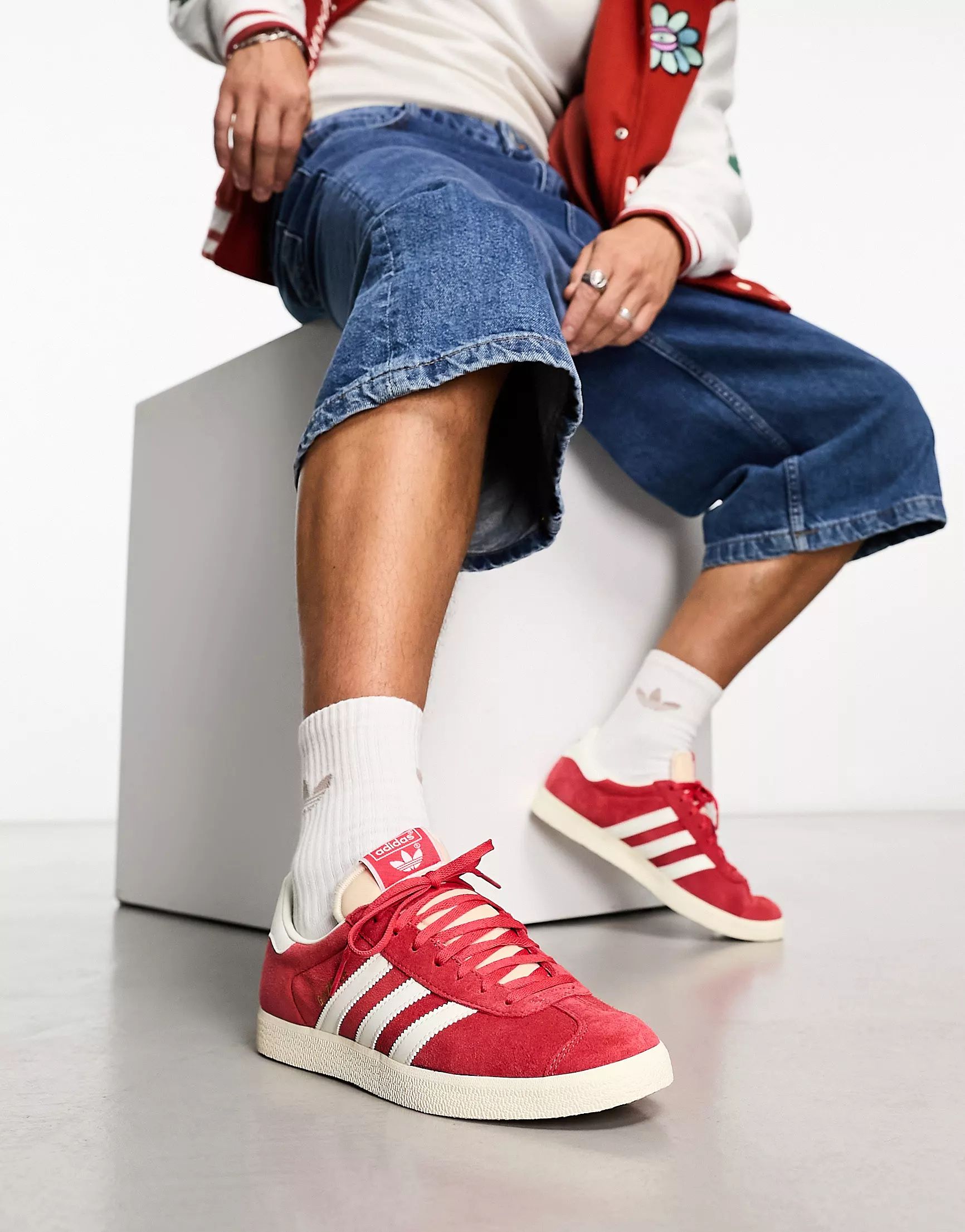 adidas Originals Gazelle trainers in cranberry and white | ASOS (Global)