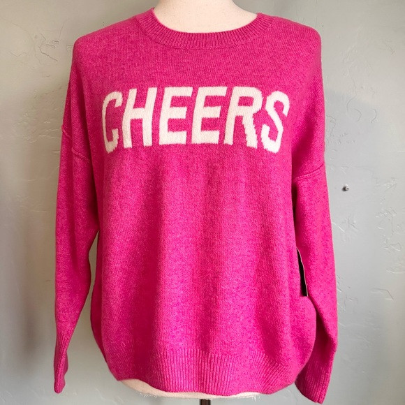 Vince Camuto Women’s Luxe Pink Cheers Sweater Small NWT Cozy Festive New Year | Poshmark