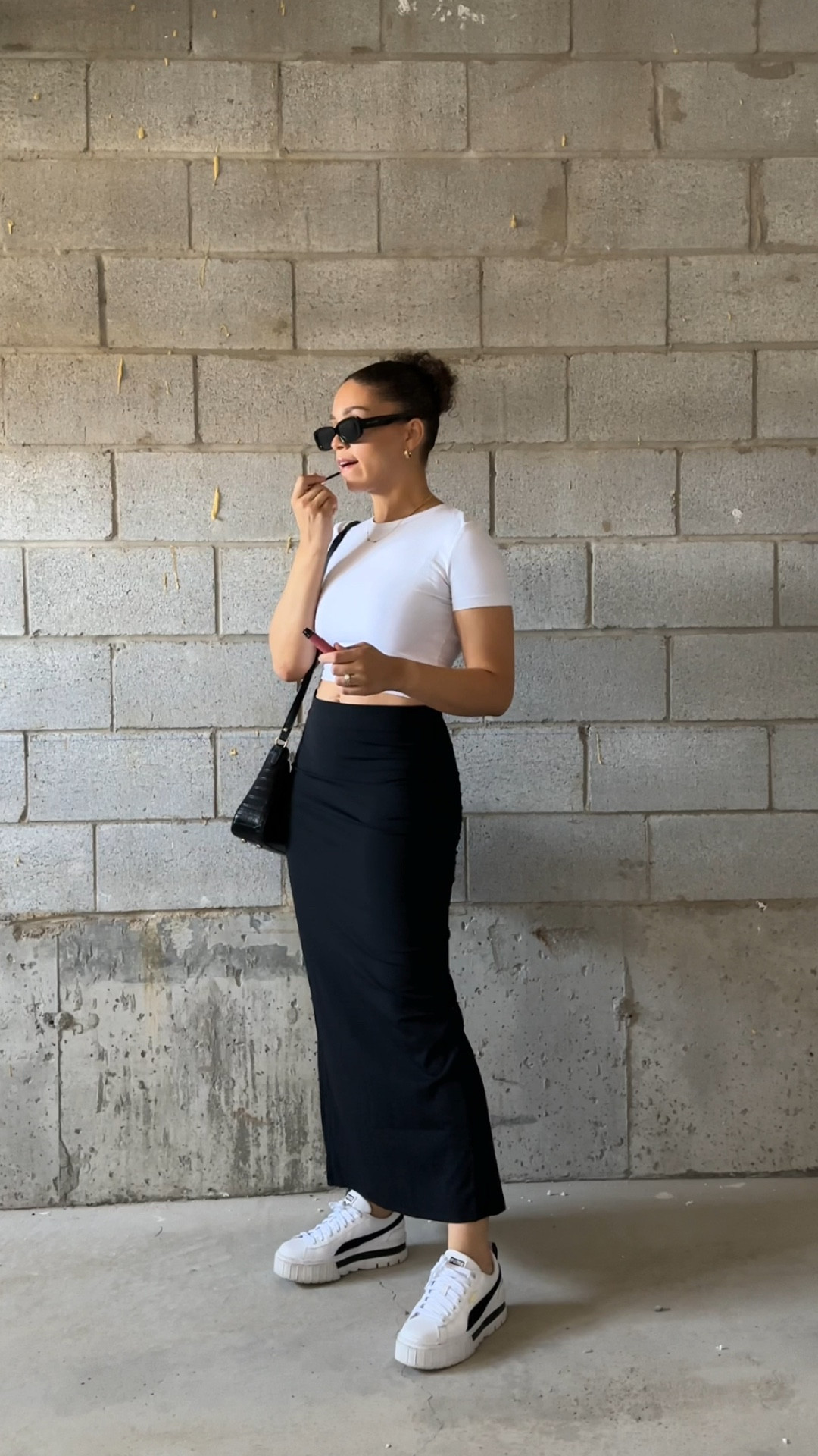 Everyday outfits, casual outfit, maxi skirt, how to style, summer fashion, basic tees, skims look alike, dupe, 

#LTKunder100 #LTKFind #LTKstyletip