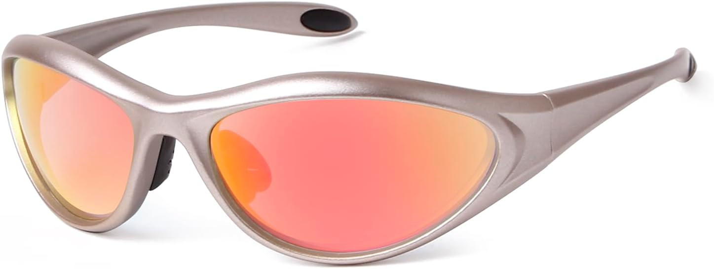 ADE WU Trendy Y2K Rave Sunglasses Wrap Around Sporty Sun Glasses Goggles | Amazon (US)