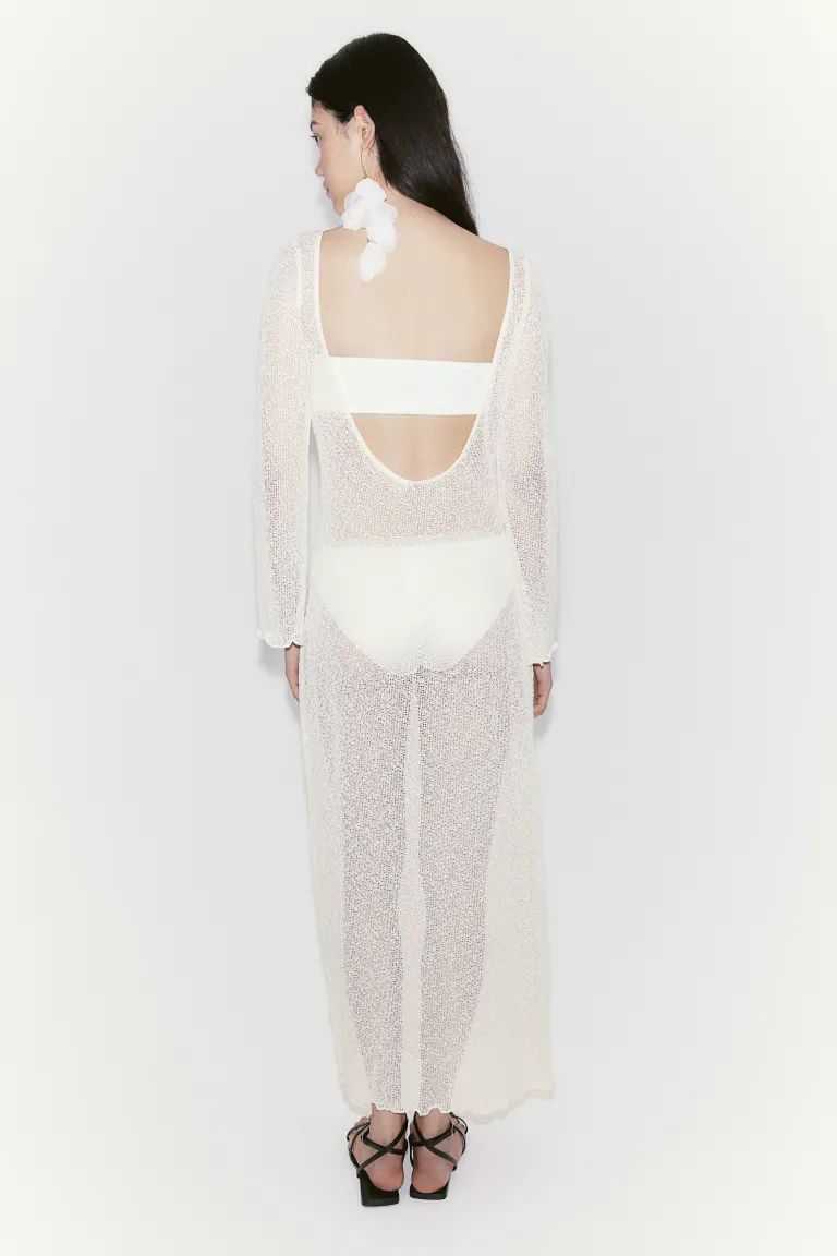 Low-back Knit Bodycon Dress - Cream - Ladies | H&M US | H&M (US + CA)