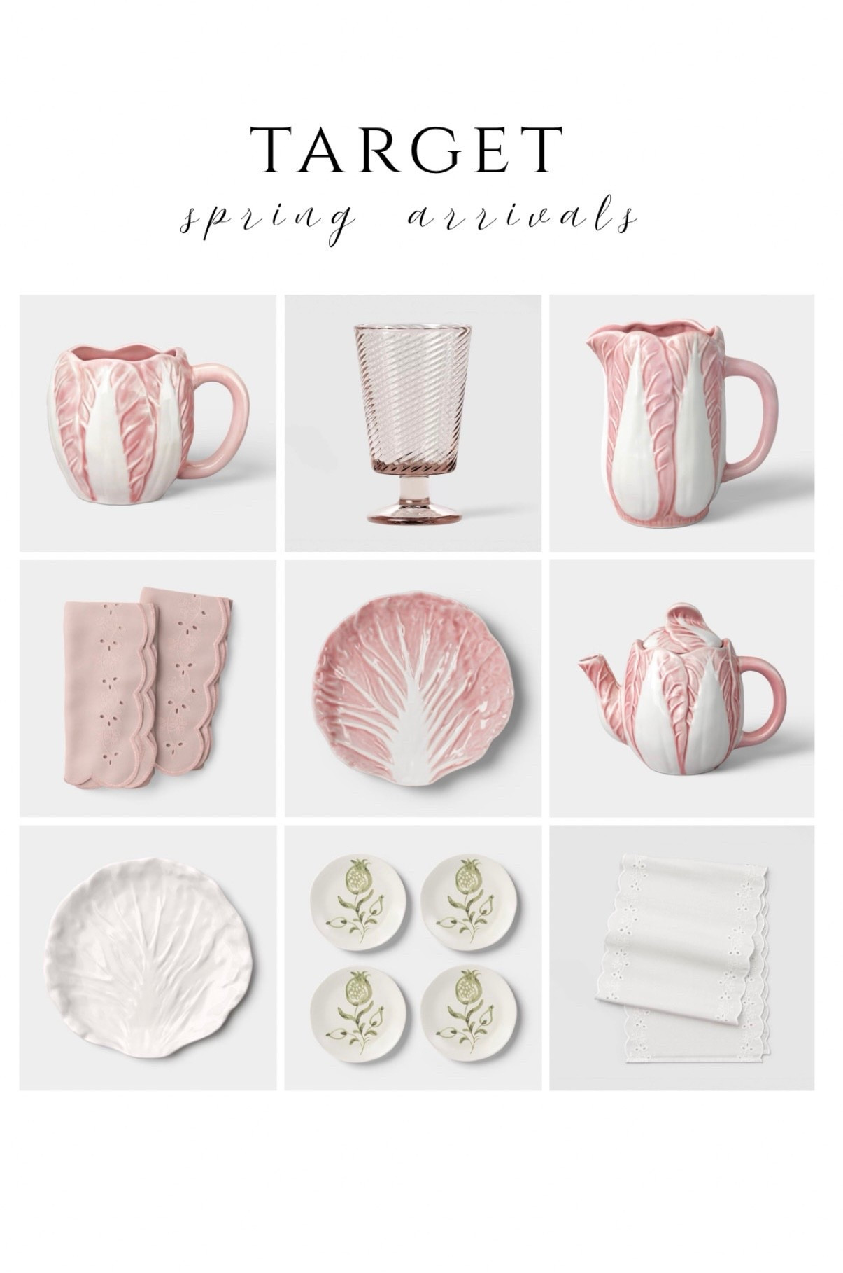New target spring and Easter tabletop 🩷 Easter and spring decor cabbage plates inspired tableware @Target target threshold studio McGee home decor Easter tabelscape spring table setting pink plates white cabbage plate pitcher 

#LTKHome #LTKSeasonal #LTKSaleAlert