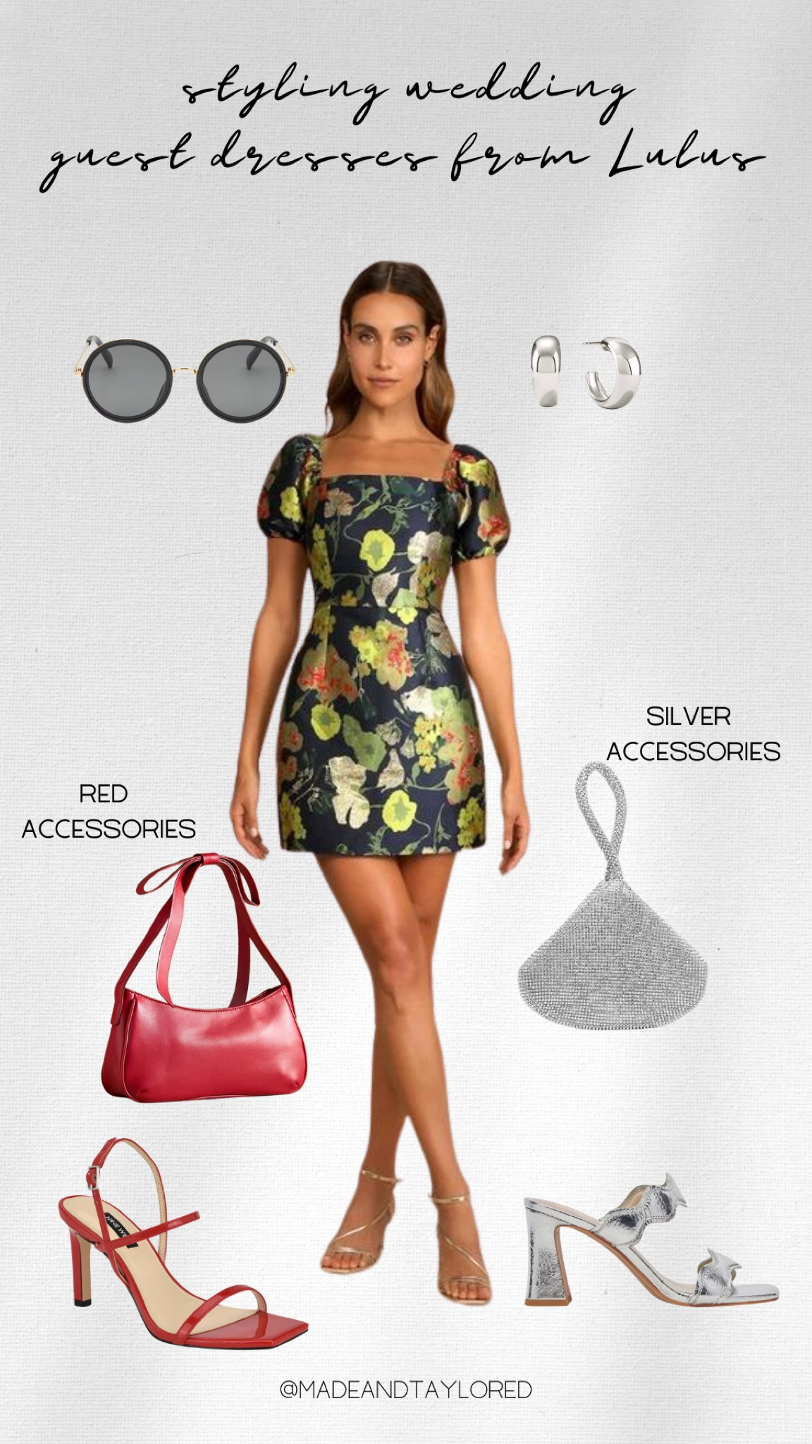 Styling wedding guest dresses from Lulus💚 this floral mini dress is so pretty and perfect for an upcoming wedding! Pair with a silver or red accessory to make those subtle colors in the dress stand out! 

Wedding guest dress, midi dress, semi formal dress, mini dress, formal dress

#LTKShoeCrush #LTKWedding #LTKStyleTip