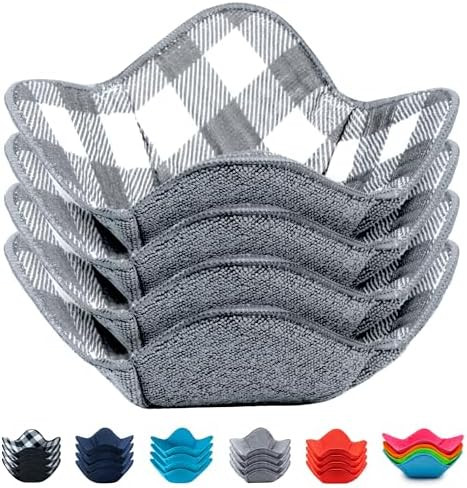 Microwave Bowl Cozy Holders for Hot Food Set of 4 Hot Pads for Bouillon Cups Multipurpose Heat Pr... | Amazon (US)