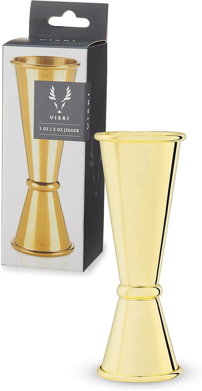 Viski Japanese Style Double Jigger for Cocktails, Bar Kit Essential, 1oz and 2oz with Interior Me... | Amazon (US)