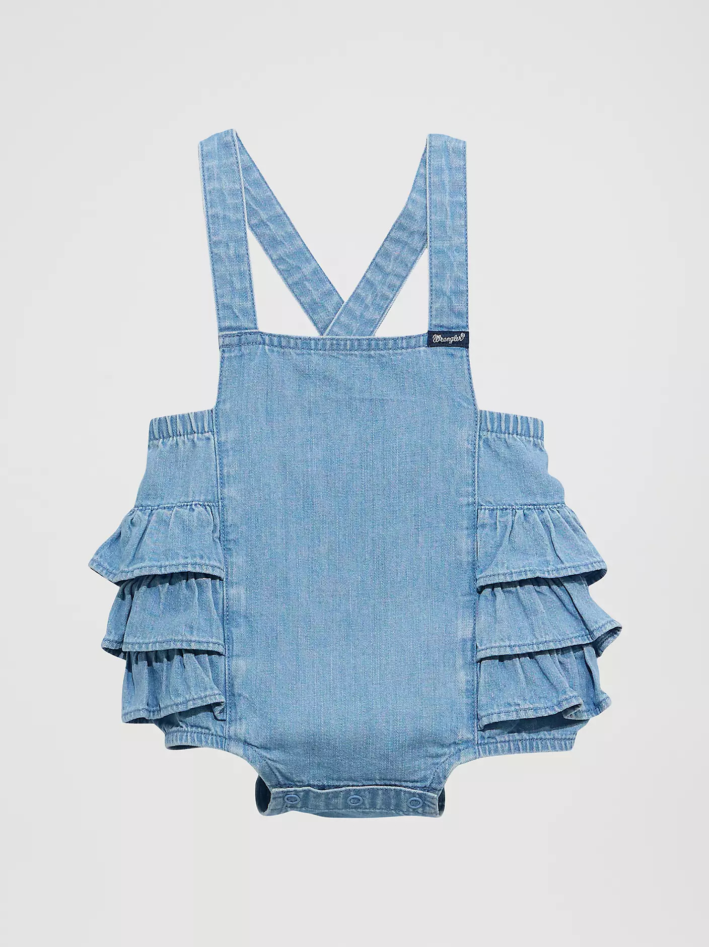 Baby Girl's Denim Ruffle Bodysuit | Wrangler