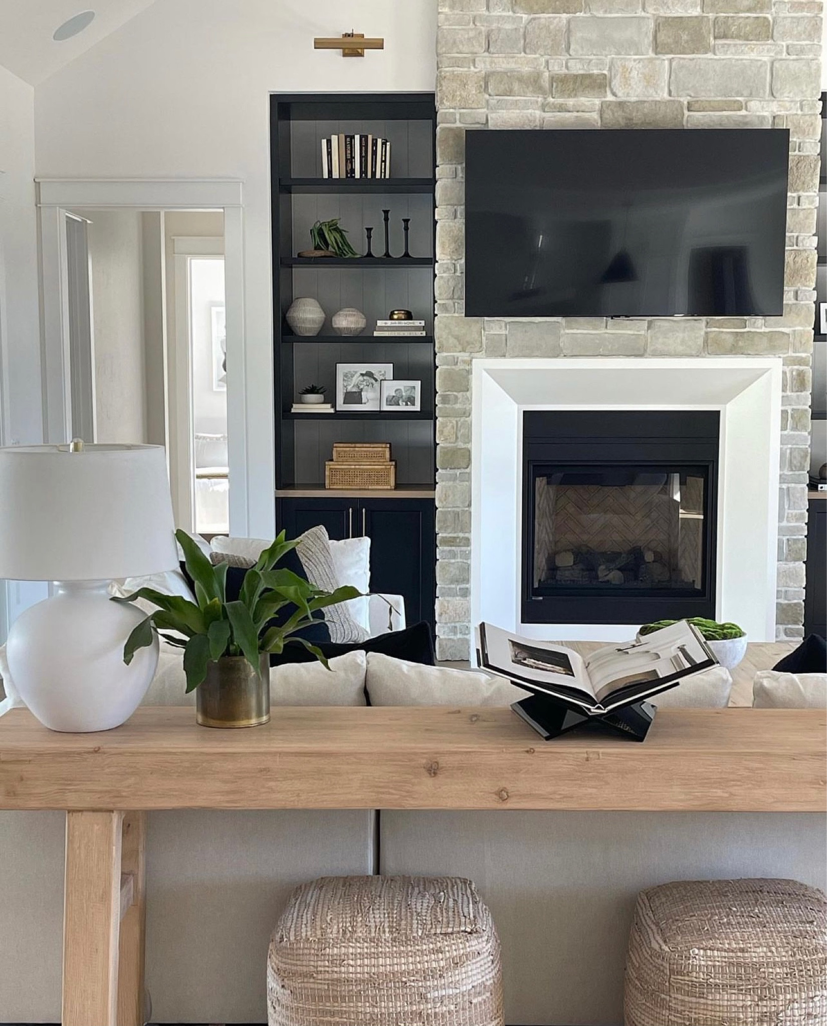 Black white and neutral living room

#LTKhome