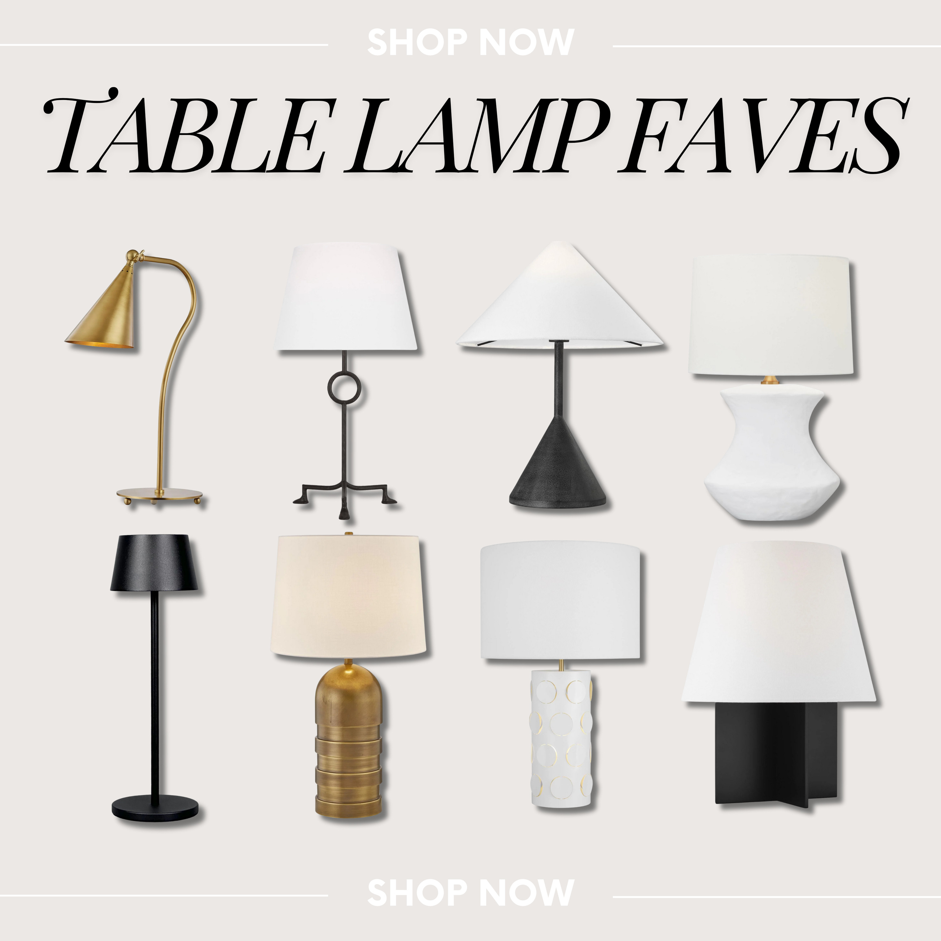Designer-worthy table lamps under $400: brass swing arm, ceramic white, black cone, textured gold, and more. Shop all my favorites here ✔️
.
#tablelamps, #lightingideas, #homedecorfinds, #budgetfriendlydecor, #budgetfriendlyhome, #ltkhome, #designerstyle, #modernlighting, #smallspacestyling, #interiorstylingtips, #homedecorinspo, #affordabledecor, #cozyhomeideas, #contemporarydecor, #neutralhome, #stylishlighting 

 #LTKHome