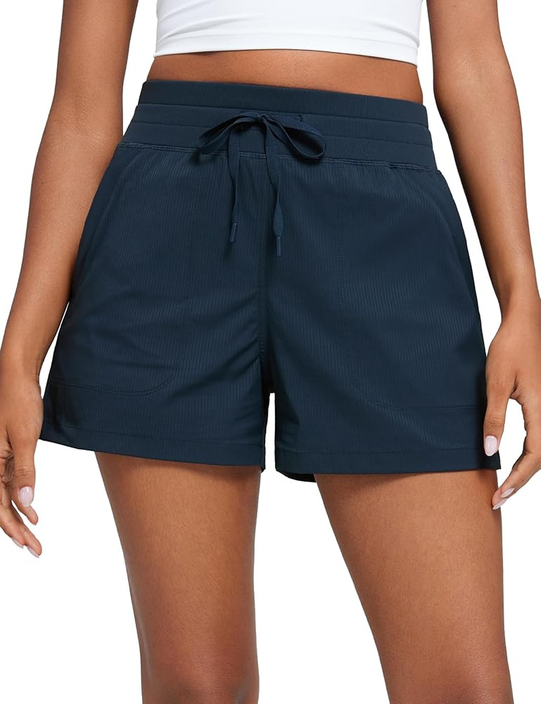 CRZ YOGA Lightweight Casual Shorts for Women 3.5" High Waisted Linerless Athletic Running Hiking ... | Amazon (US)