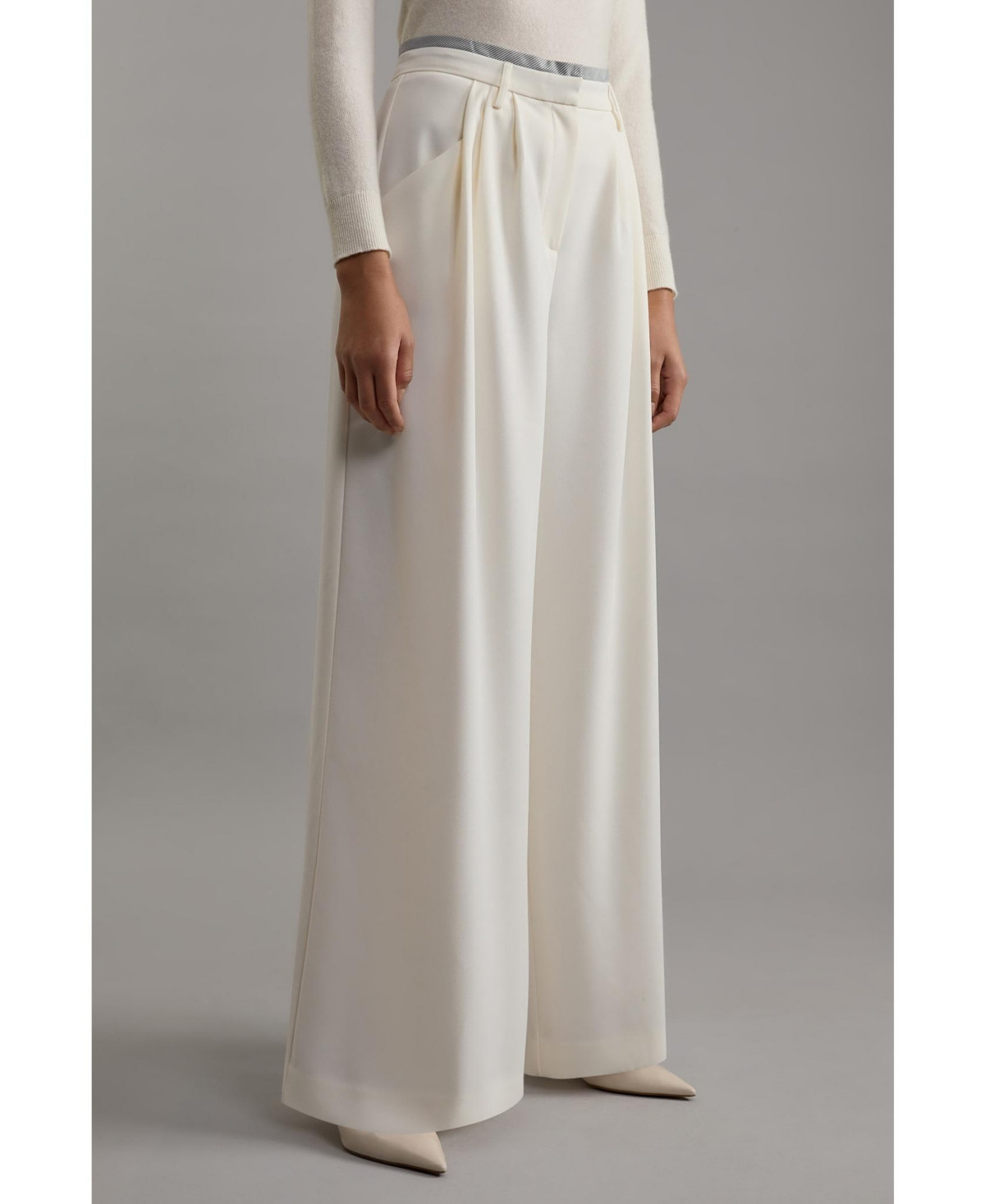 Karen Millen Women's Pleat Detail Wide Leg Pants - Ivory | Macy's