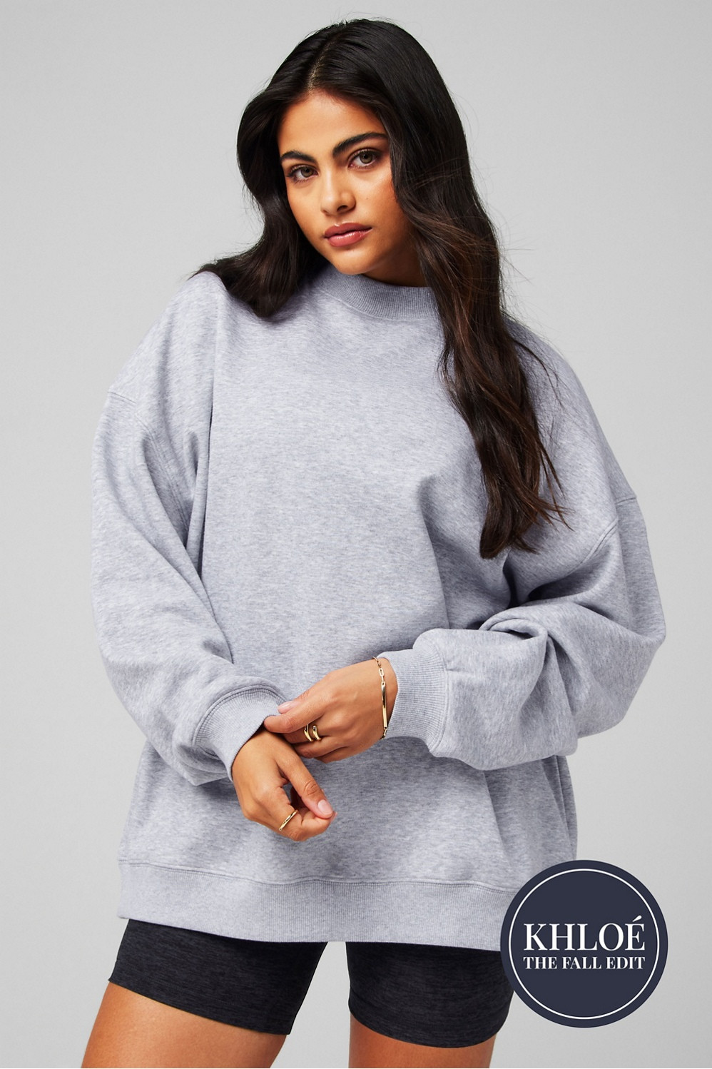 Cozy Fleece Oversized Mock Neck Sweatshirt | Fabletics - North America
