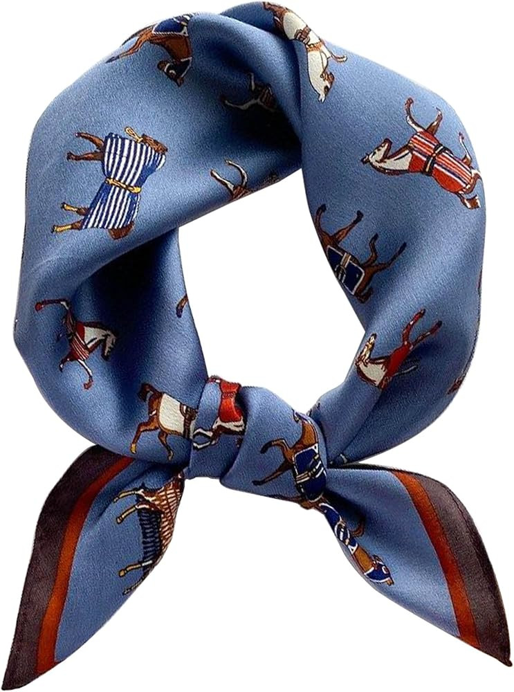 100% Mulberry Silk Scarf for Women Hair Lightweight Square Neckerchief Wrap For Head Scarves 21" | Amazon (US)