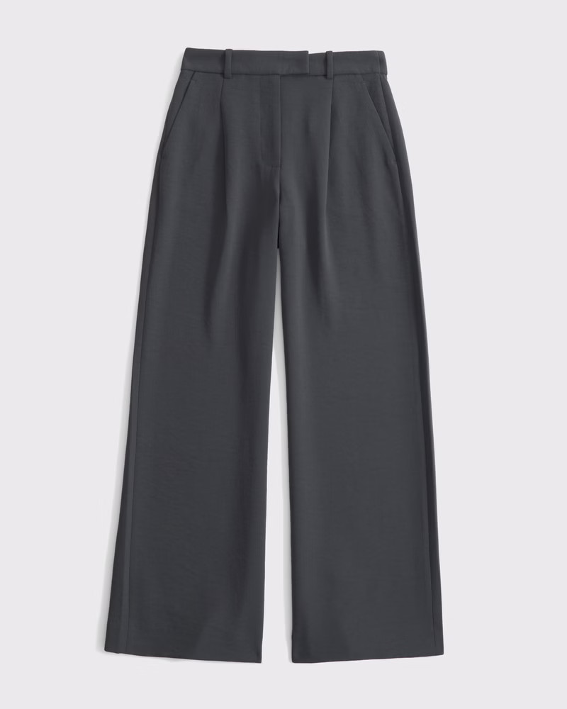 Women's A&F Harper Tailored Premium Crepe Ultra-Wide Leg Pant | Women's Clearance | Abercrombie.c... | Abercrombie & Fitch (US)