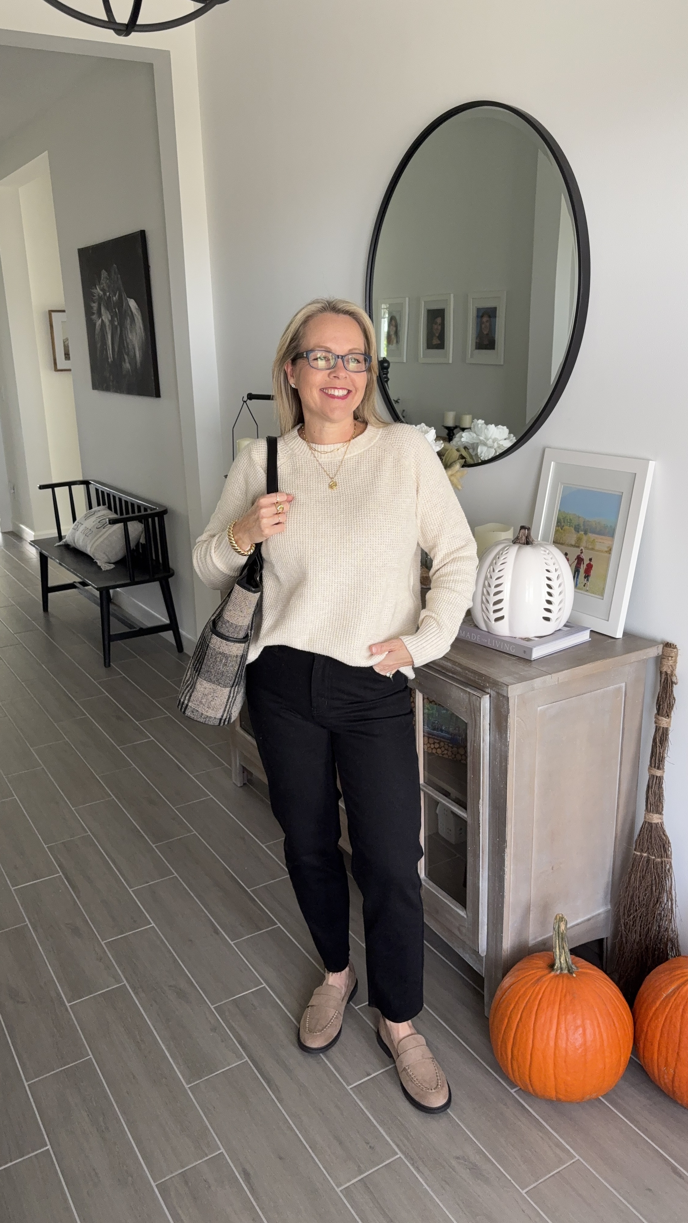 Old navy and Walmart fashion - So soft cozy sweater with high rise jeans and loafers. 

#LTKStyleTip #LTKSaleAlert #LTKFindsUnder50