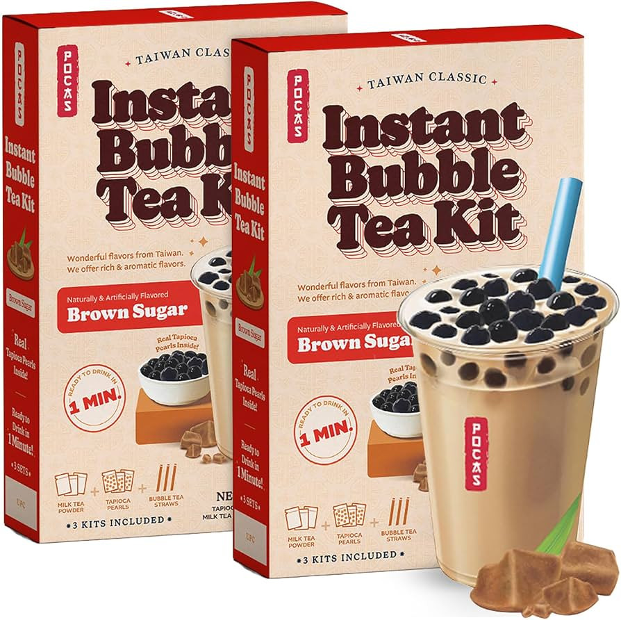 Pocas Bubble Tea Kit, Brown Sugar 2-Pack \u2013 Instant Milk Tea Powder with Authentic Tapioca Pe... | Amazon (US)