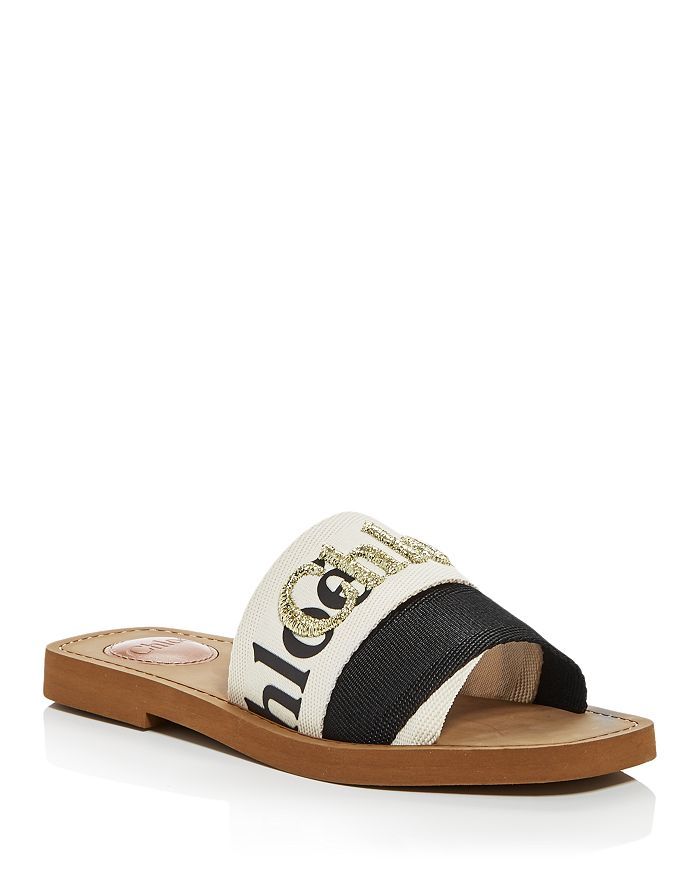 Chlo&eacute; Women's Woody Embroidered Logo Slide Sandals Back to Results -  Shoes - Bloomingdale... | Bloomingdale's (US)