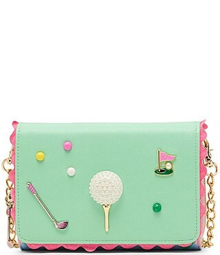 Betsey Johnson Gone Clubbing Wallet Crossbody Bag - Pink/Green Multi | Dillard's