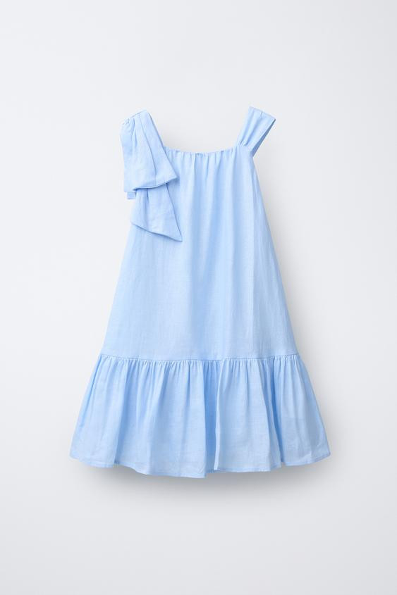 LINEN BOW DRESS | Zara US