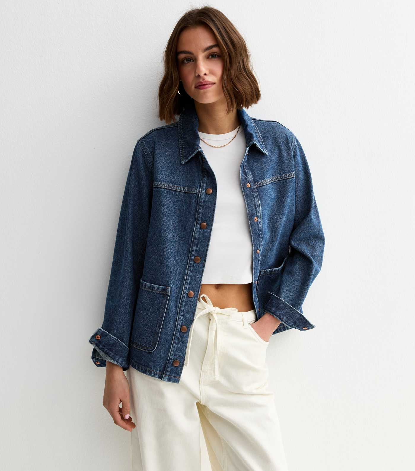 Blue Faded Denim Shacket | New Look | New Look (UK)