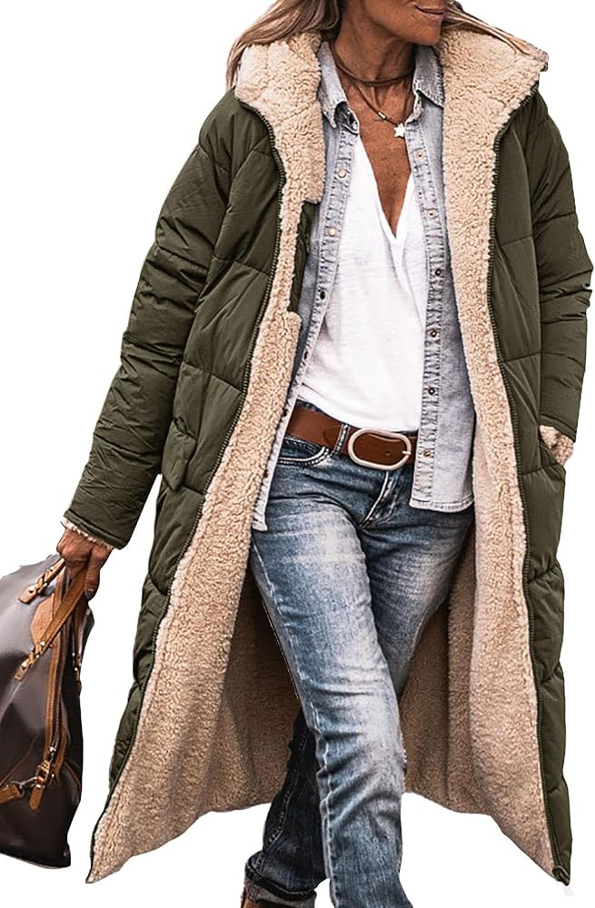PRETTYGARDEN Women's 2026 Winter Fashion Clothes Oversized Shearling Fleece Long Coats Jackets | Amazon (US)