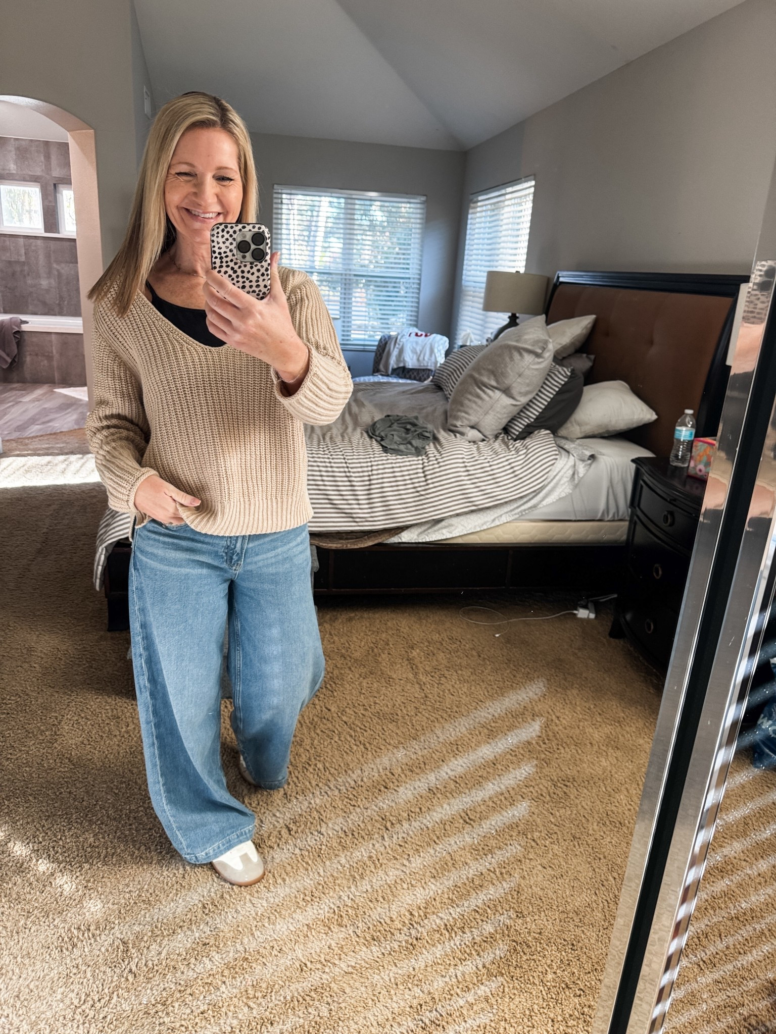 My new Gap baggy jeans on repeat. These were too comfy not to wear again. And they are on sale. 

#LTKootd #LTKOver40 #LTKSaleAlert