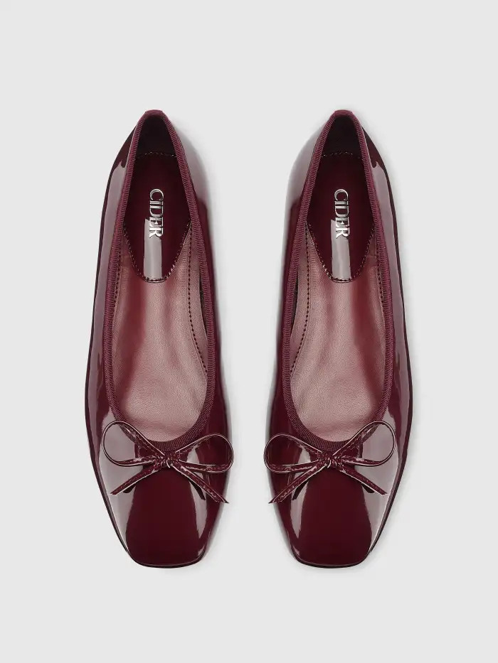 Bowknot Decor Square Toe Ballet Mary Jane Flats | Cider