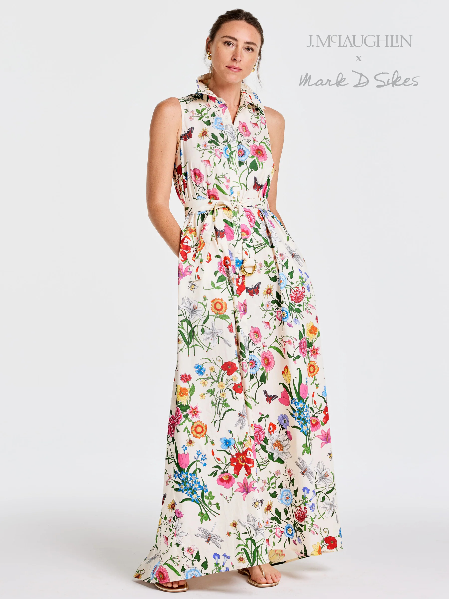 Off_White/Multi Dragonfly Garden Audrey Dress | Women's Dresses | J.McLaughlin | J.McLaughlin