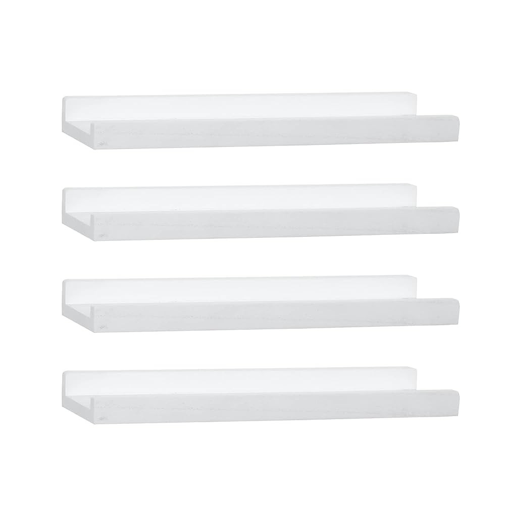 Picture Shelf with Ledge,Photo Ledge Shelves Set of 4,Rustic Wood Storage Display Shelves Wall Mo... | Amazon (CA)