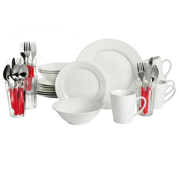 Gibson Home Regal White II 32-Piece Dinnerware Combo Set, White - Walmart.com | Walmart (US)