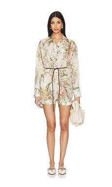 Zimmermann Waverly Playsuit in Cream Floral from Revolve.com | Revolve Clothing (Global)