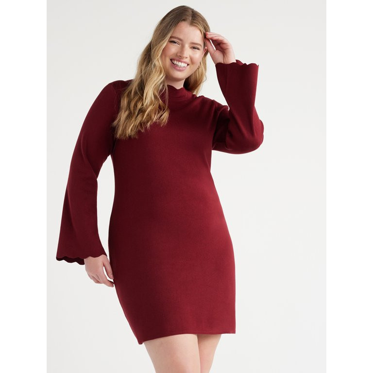 Free Assembly Women's Tie Back Dress with Long Sleeves, Sizes XS-XXXL - Walmart.com | Walmart (US)