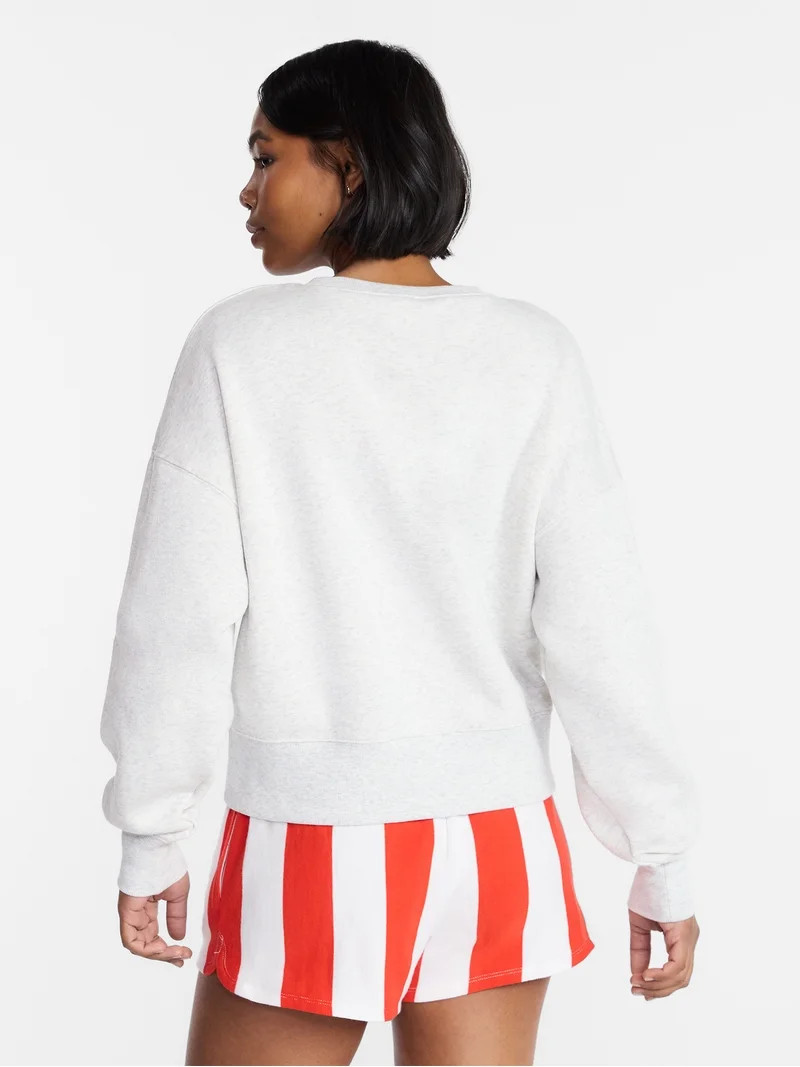 No Boundaries Boxy Americana Sweatshirt with Long Sleeves, Women's XXS-4X - Walmart.com | Walmart (US)