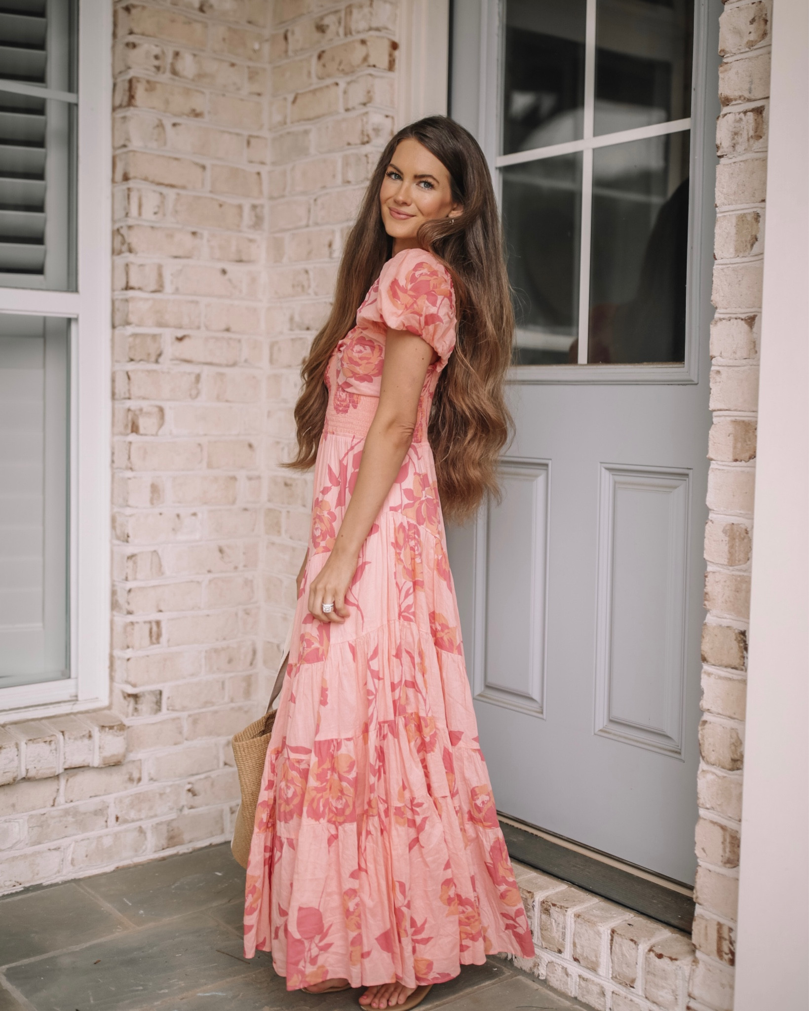 floral dress free people Free People Red Floral Mini Dress with Lace Trim, Open Back and Balloo –  The Thrifty Hippy main image 0