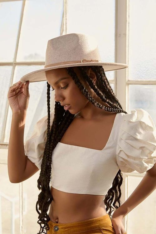 Brushed Faux Leather-Trim Fedora | Forever 21 | Forever 21 (US)