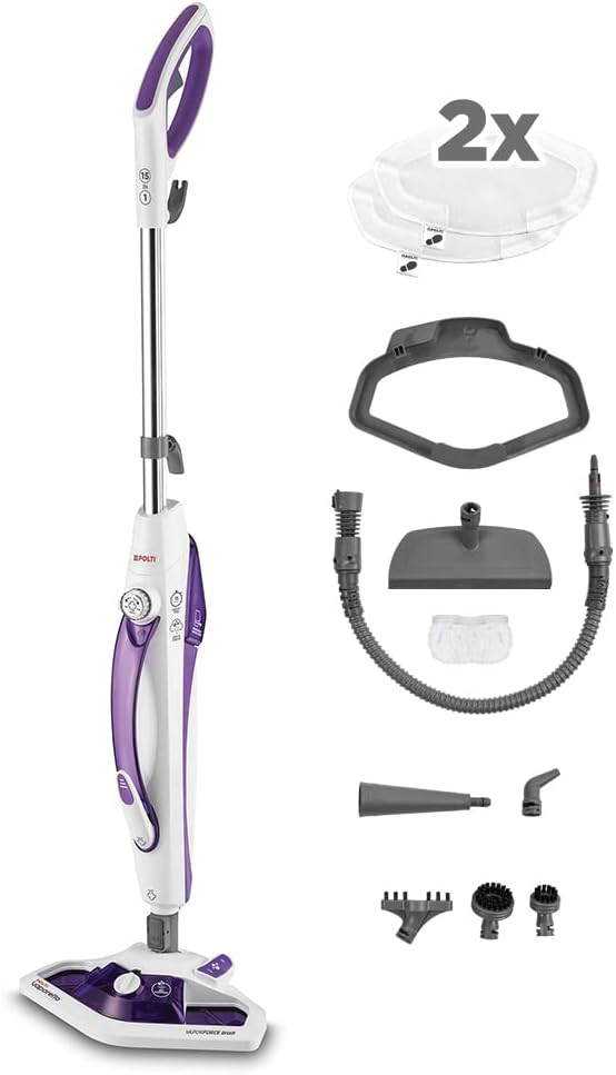 Polti Vaporetto SV440_Double 2- in-1 Steam Mop with Handheld Cleaner, Vaporforce Brush, 11 Access... | Amazon (UK)