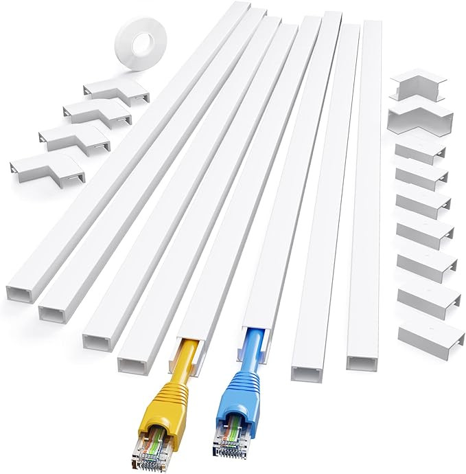 125in Cord Hider, One-Cord Cable Concealer, Cord Covers for Wires on Wall - Easy Install Cable Ma... | Amazon (US)