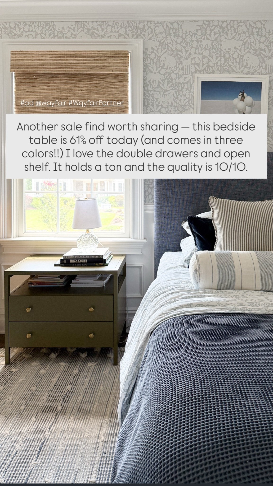 Another @Wayfair sale find worth sharing — this bedside table is 61% off today (and comes in three colors!!) I love the double drawers and open shelf. It holds a ton and the quality is 10/10.

#LTKSaleAlert #LTKHome #LTKKids
