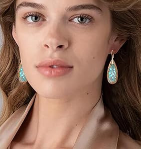 Natural Stone Earrings Waterdrop Stone Dangle Earrings for Women | Amazon (US)