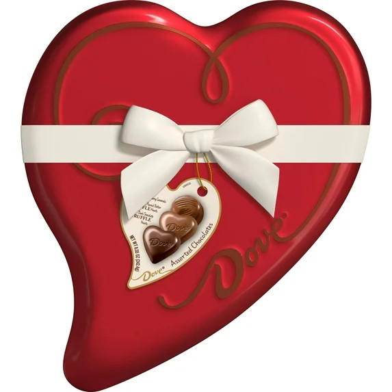 Dove Assorted Chocolate Truffles Valentine's Day Candy Heart Box Tin - 8.55 oz | Walmart (US)