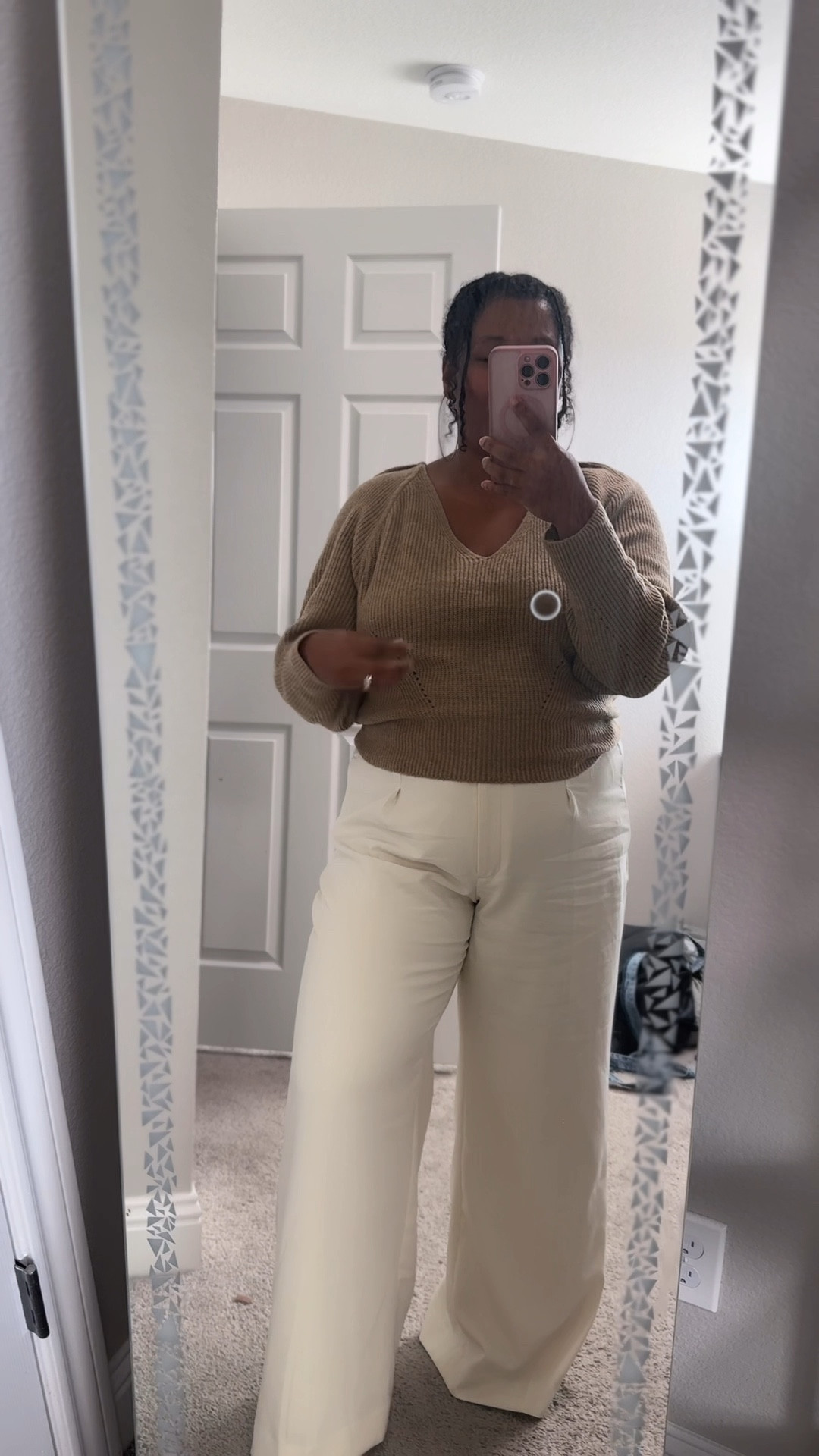 Work from home ootd! 

Wearing a size 16 short in the pants and size large in the sweater! 

Right now they are apart of the BOGO 50% off deal! 

#LTKWorkwear #LTKFindsUnder100 #LTKVideo