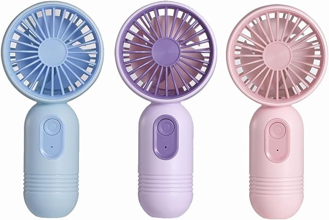 Mini Portable Fan 3 Pack, Cute Handheld Battery Operated Lightweight Small Personal Fan with 3 Sp... | Amazon (US)