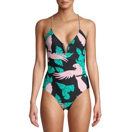 No Boundaries Juniors' Polly In the Tropics One-Piece Swimsuit | Walmart (US)