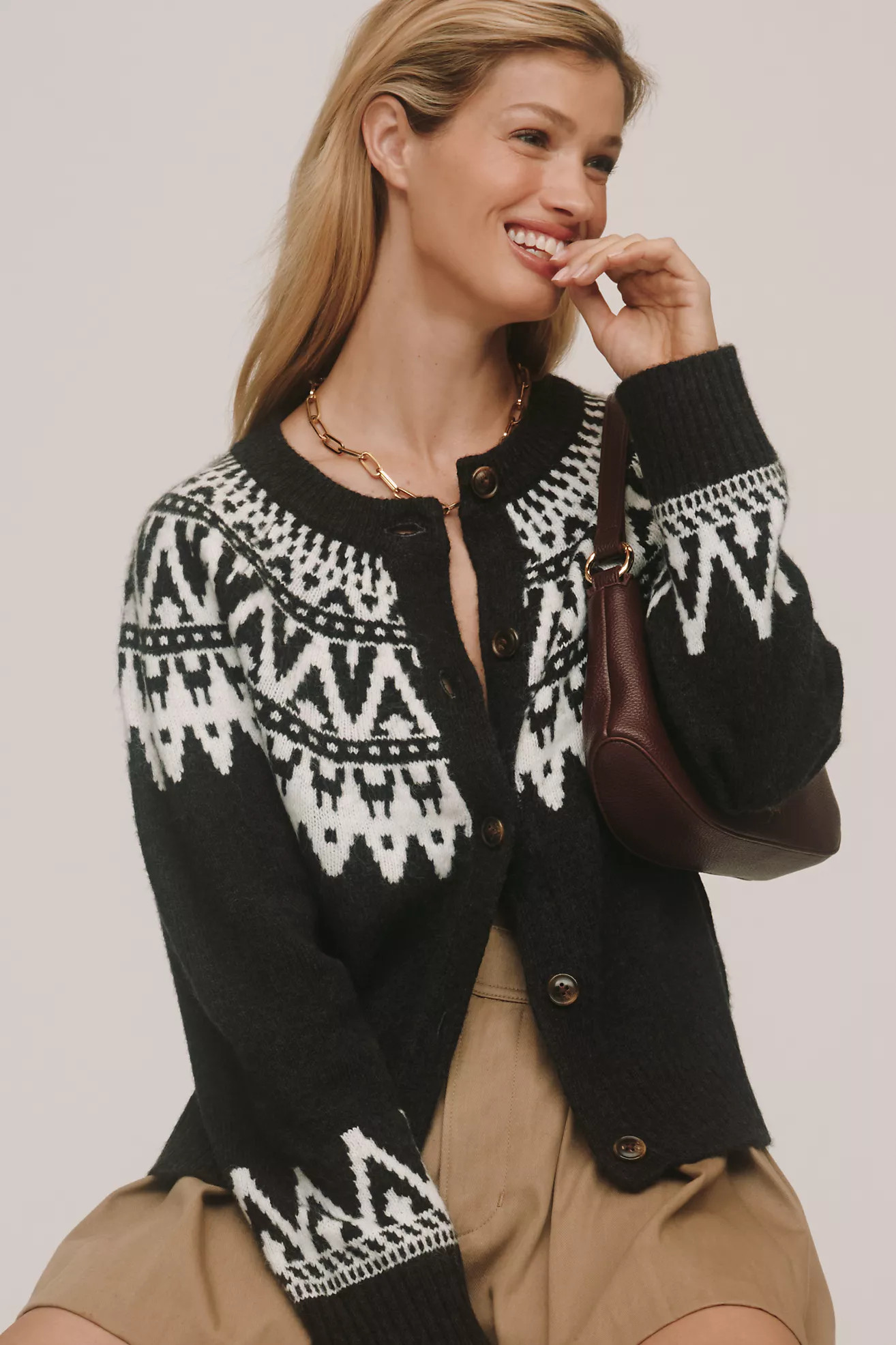 Sanctuary Fairisle Crew-Neck Cardigan Sweater | Anthropologie (US)