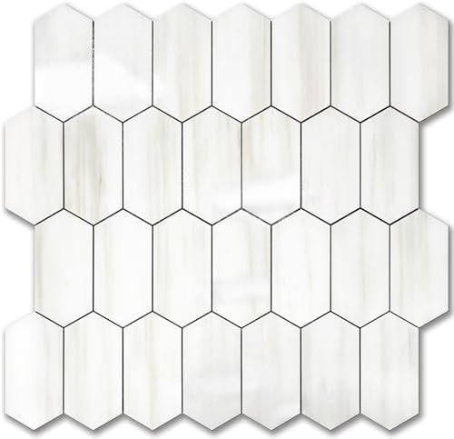 Vamos Tile Long Hexagon Peel and Stick Backsplash Tile - 10 Sheets Stick on Backsplash for Kitche... | Amazon (US)