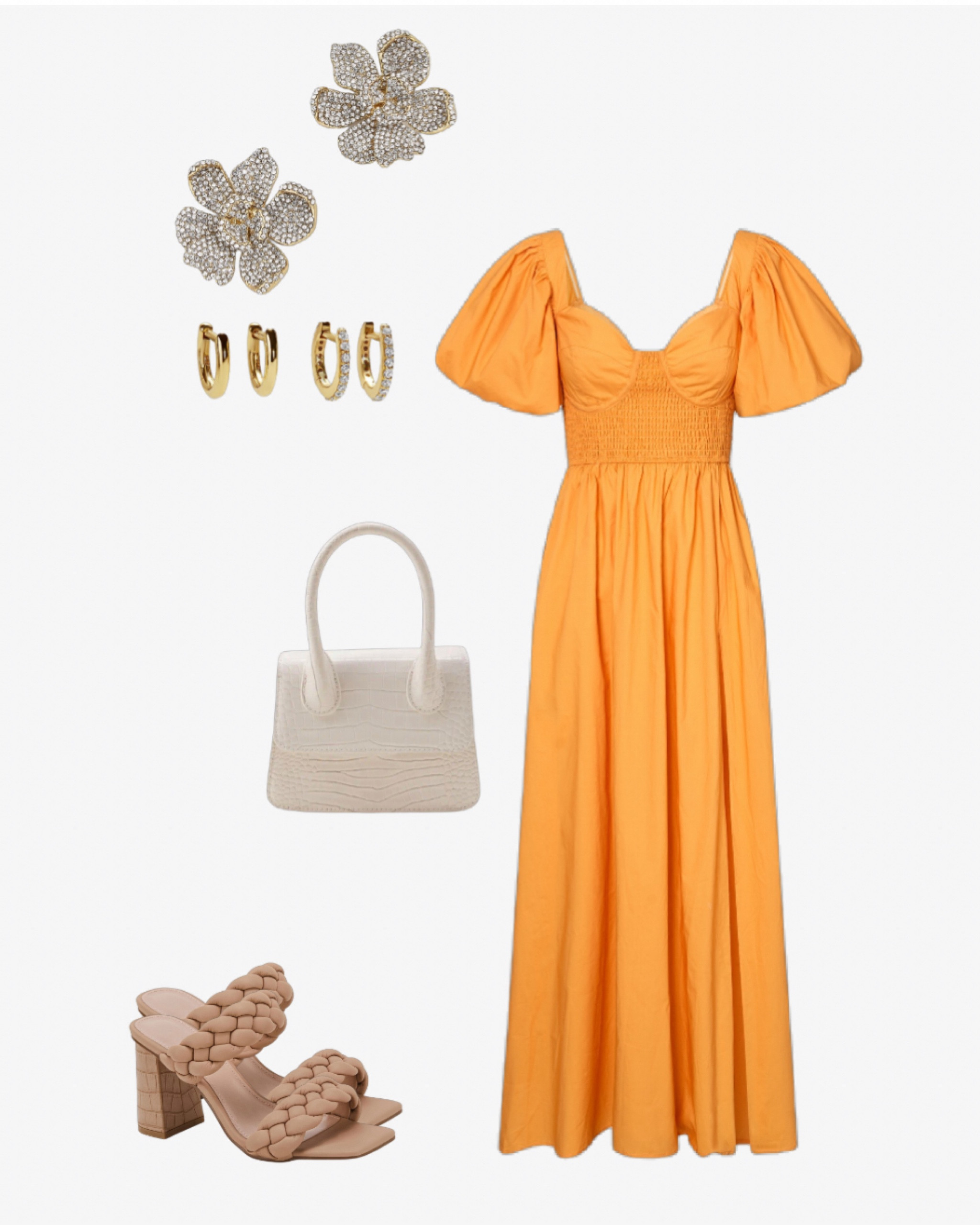 I’m having an orange moment right now and this shirred waist dress with puff sleeves is Everything! The perfect summer wedding guest dress OR wear to dinner at a resort! Paired with some classic cognac tan braided sandal heels and some gold flower earrings you just can’t go wrong! Dress fits TTS and shoes are a closet STAPLE!

#LTKStyleTip #LTKTravel #LTKFindsUnder100